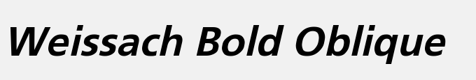 Weissach Bold Oblique
